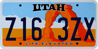 UT license plate Z163ZX
