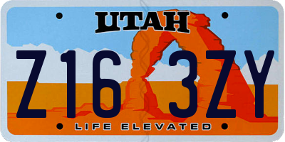 UT license plate Z163ZY