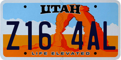 UT license plate Z164AL