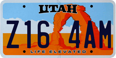 UT license plate Z164AM