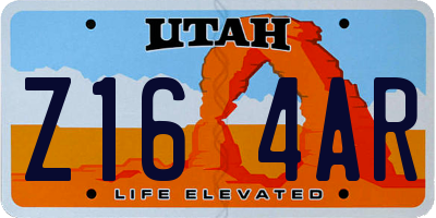 UT license plate Z164AR