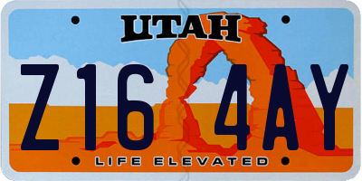 UT license plate Z164AY