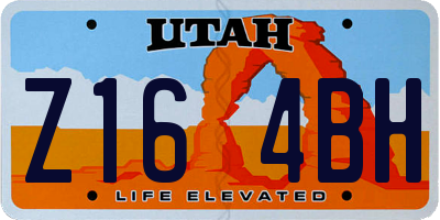 UT license plate Z164BH