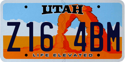 UT license plate Z164BM