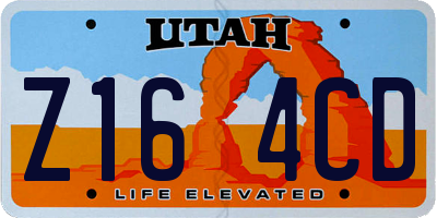 UT license plate Z164CD