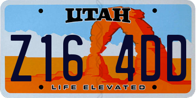 UT license plate Z164DD