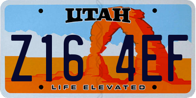 UT license plate Z164EF