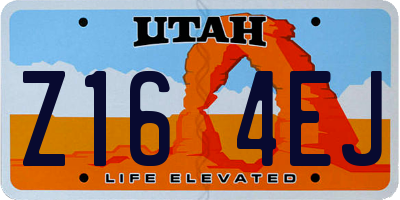 UT license plate Z164EJ