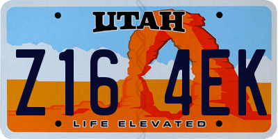 UT license plate Z164EK