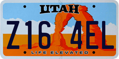 UT license plate Z164EL
