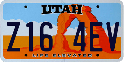 UT license plate Z164EV