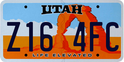 UT license plate Z164FC