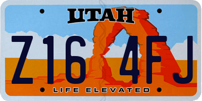 UT license plate Z164FJ