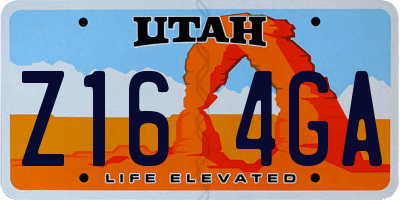 UT license plate Z164GA