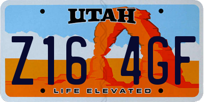 UT license plate Z164GF
