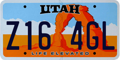 UT license plate Z164GL