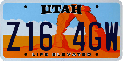 UT license plate Z164GW