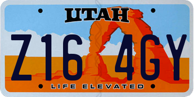 UT license plate Z164GY