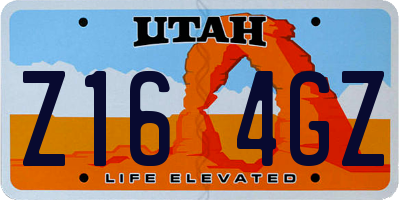 UT license plate Z164GZ