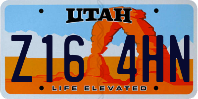 UT license plate Z164HN