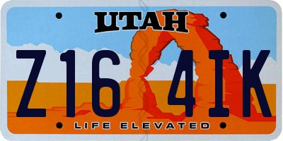 UT license plate Z164IK