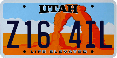 UT license plate Z164IL