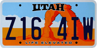 UT license plate Z164IW