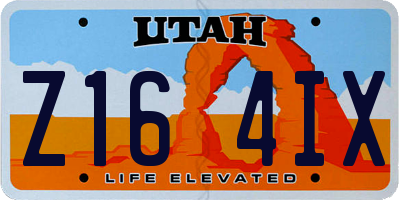 UT license plate Z164IX