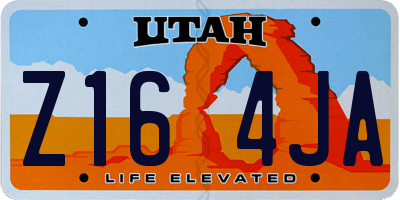 UT license plate Z164JA