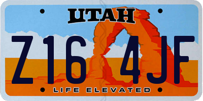 UT license plate Z164JF