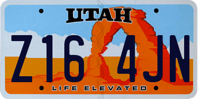 UT license plate Z164JN