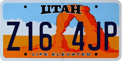 UT license plate Z164JP