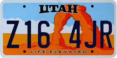 UT license plate Z164JR