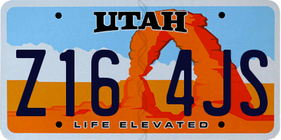 UT license plate Z164JS
