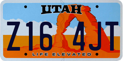 UT license plate Z164JT