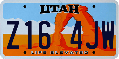 UT license plate Z164JW