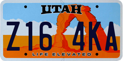 UT license plate Z164KA