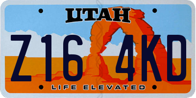 UT license plate Z164KD