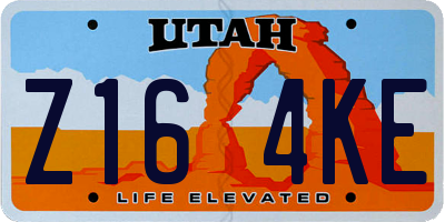 UT license plate Z164KE