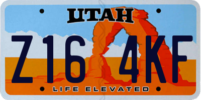UT license plate Z164KF