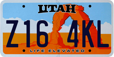 UT license plate Z164KL