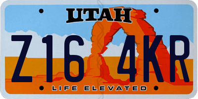 UT license plate Z164KR