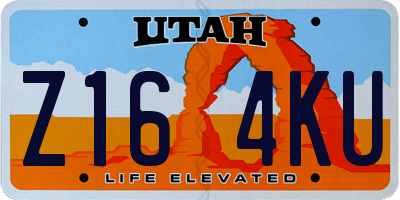UT license plate Z164KU
