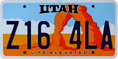 UT license plate Z164LA