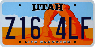 UT license plate Z164LF