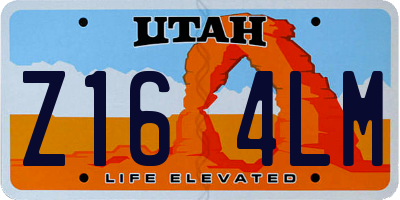 UT license plate Z164LM