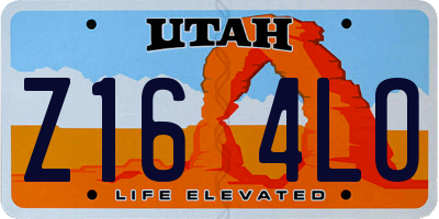 UT license plate Z164LO