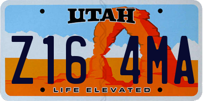 UT license plate Z164MA