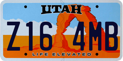 UT license plate Z164MB