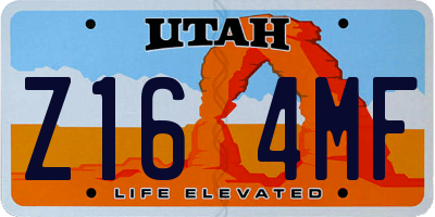 UT license plate Z164MF